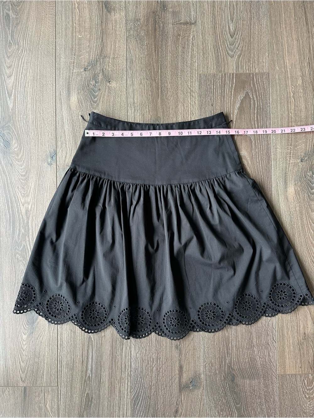 Robert Rodriguez Black Eyelet Circle Skirt